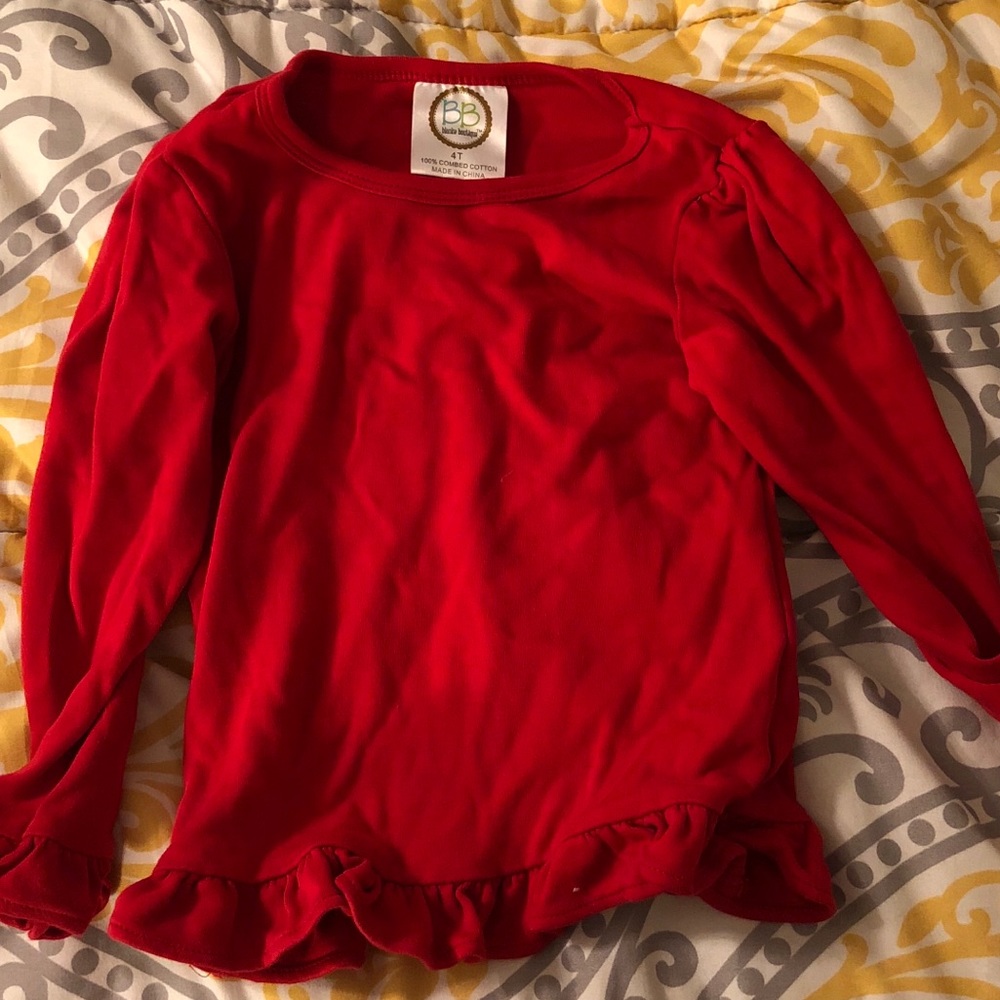 Girls long sleeve ruffle tee 4T